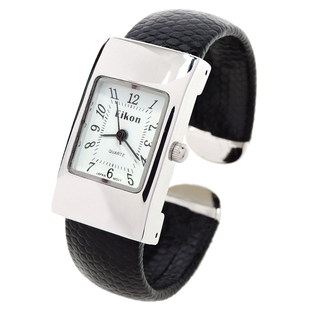 Black Snake Style Band Small Size Women s Bangle Cuff Watch