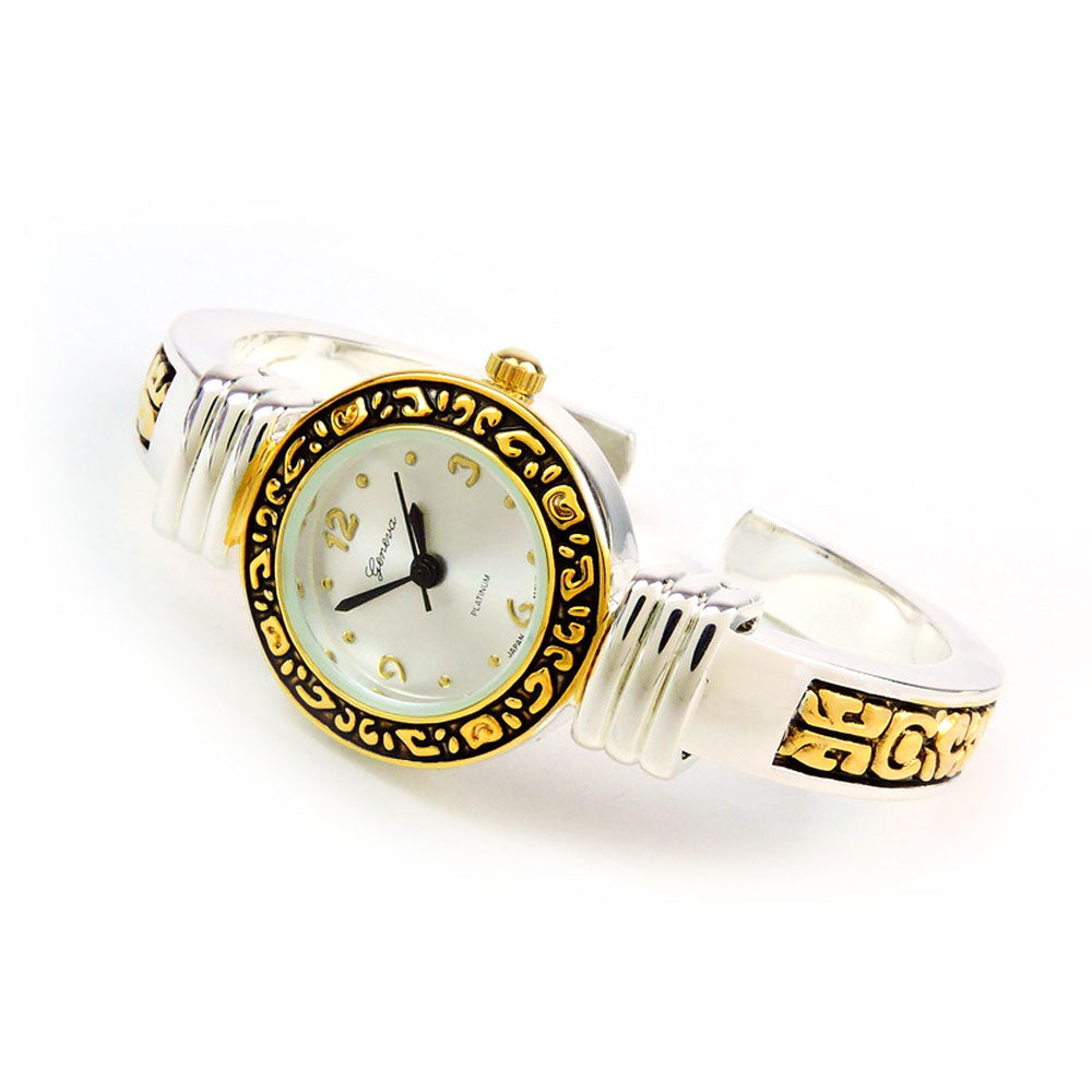 Western Style Decorated Bangle Cuff Watch for Women