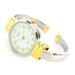 2Tone Metal Band Slim Case Women's Bangle Cuff Watch