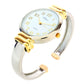 2Tone Metal Band Slim Case Women's Bangle Cuff Watch