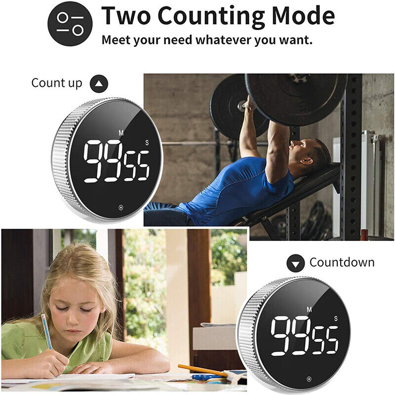 Digital Kitchen Timers, Visual Timers Large LED Display Magnetic