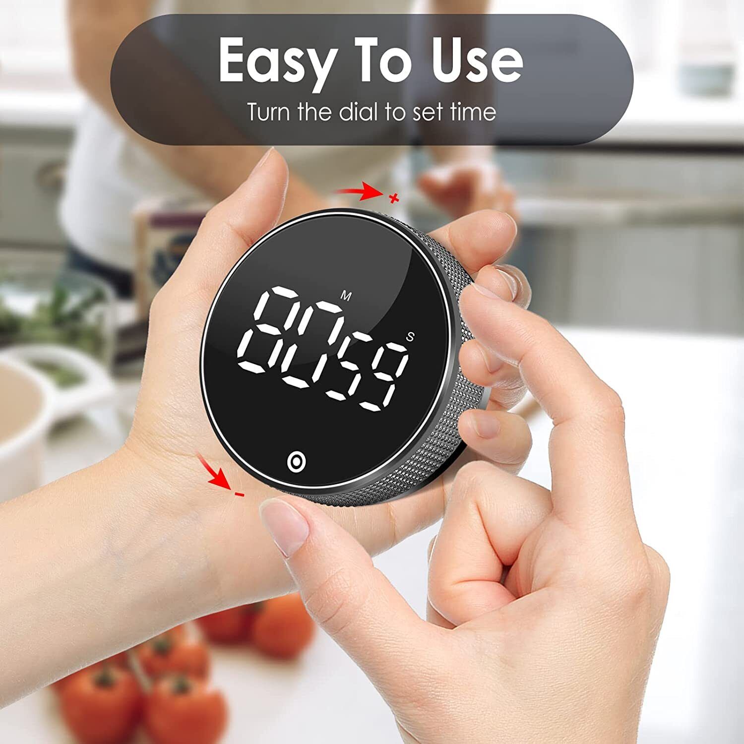 New Rotary Digital Magnetic Kitchen Timer Productivity Pomodoro Time C
