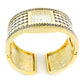 Gold Large Bracelet Square Face Women's Bangle Cuff Watch