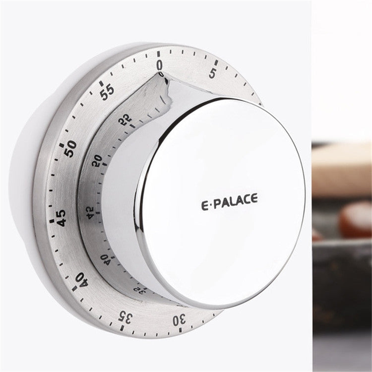 E-PALACE Magnet Timer Kitchen Stainless Steel Timer Creative Alarm Clock Mechanical Reminder Countdown Pomodoro, E-PALACE Magnet Timer