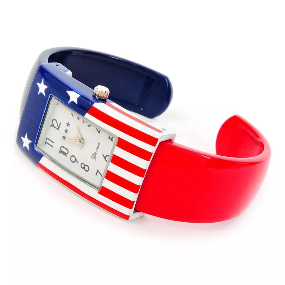 USA Flag Small Size Bangle Cuff Watch