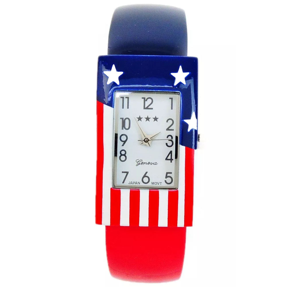 USA Flag Small Size Bangle Cuff Watch