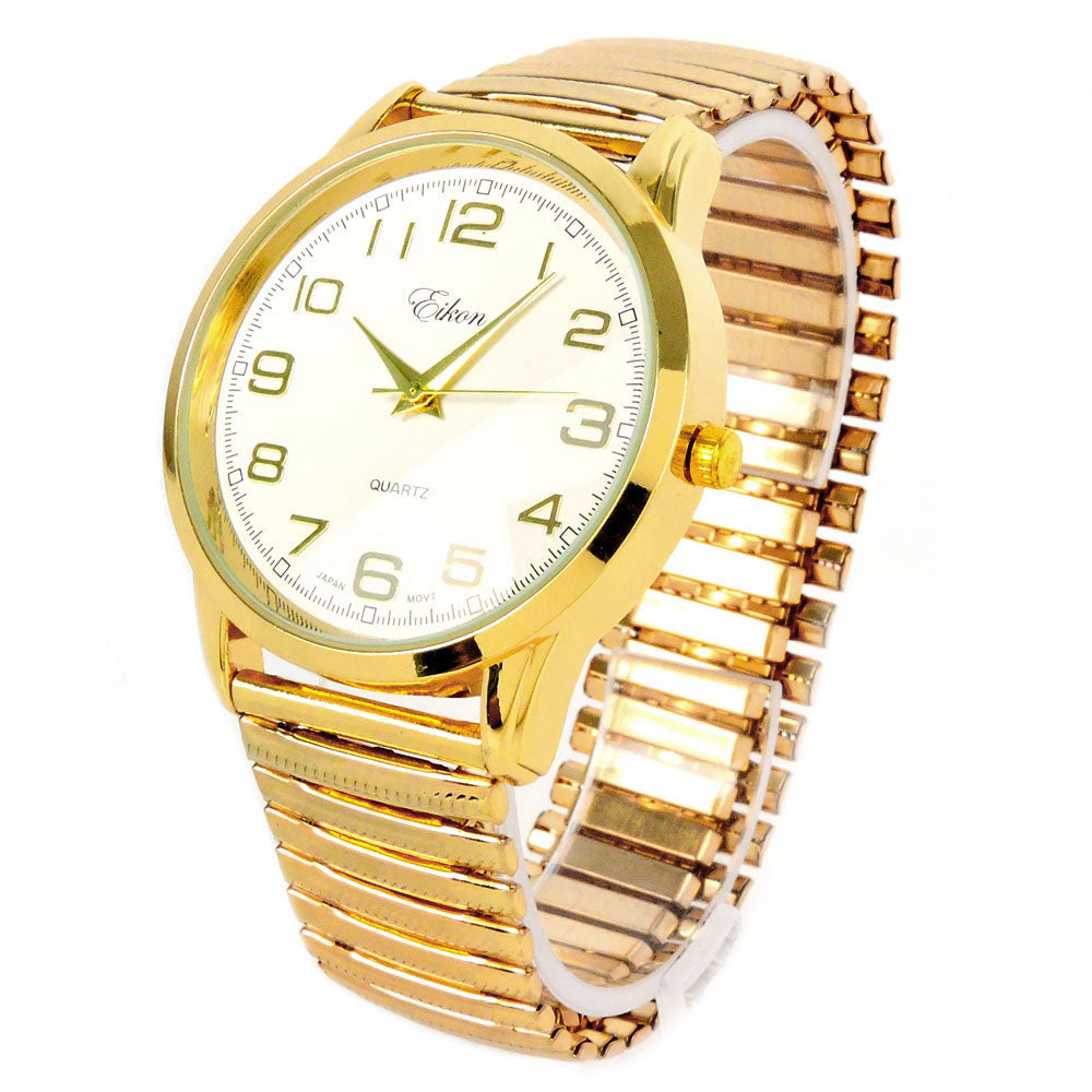 Men's Timex Easy Reader Expansion Watch with White Dial and Gold-Tone Band  – Shannon's Fine Jewelry