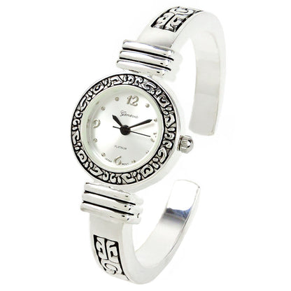 Western Style Decorated Bangle Cuff Watch for Women