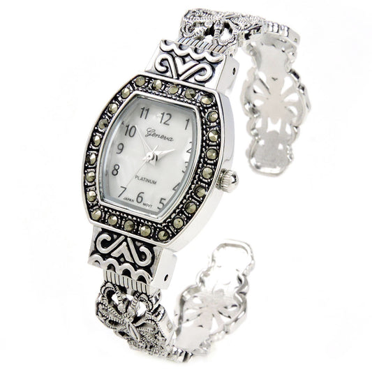 2Tone Metal Band Small Size Bangle Cuff Watch for Women – ShowTime  Collection
